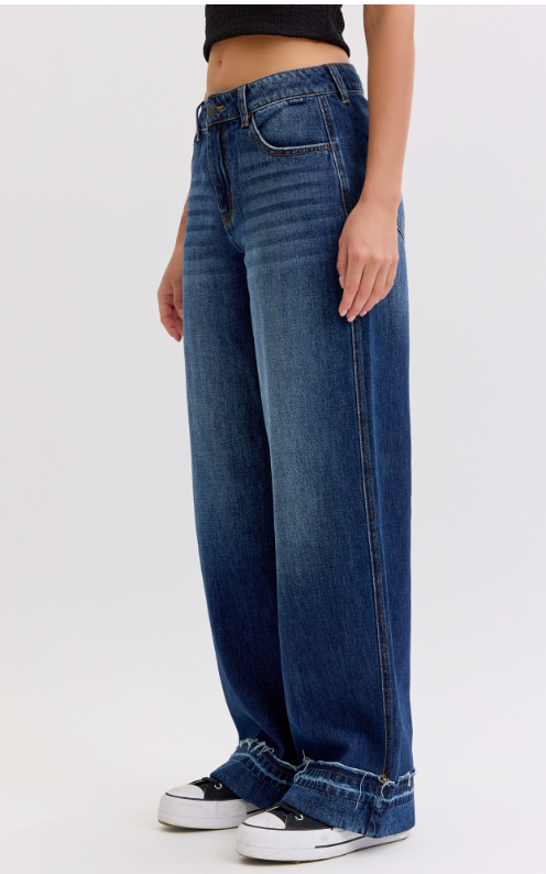 Mid Rise Wide Leg