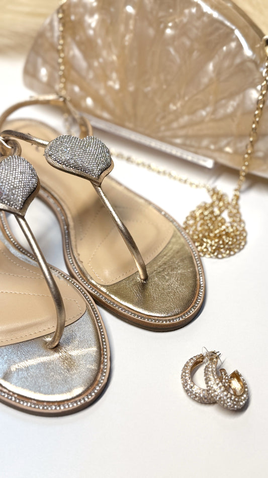 Strass Heart Flat