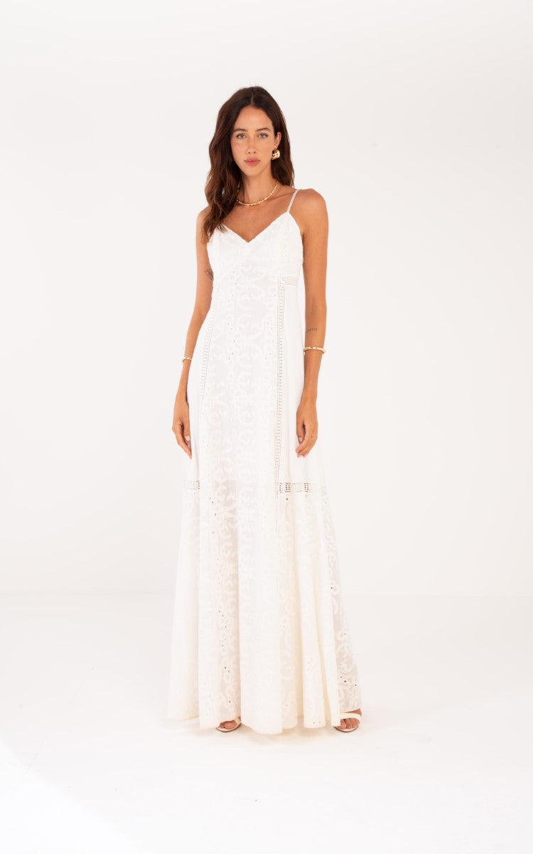 Long dress with open lace