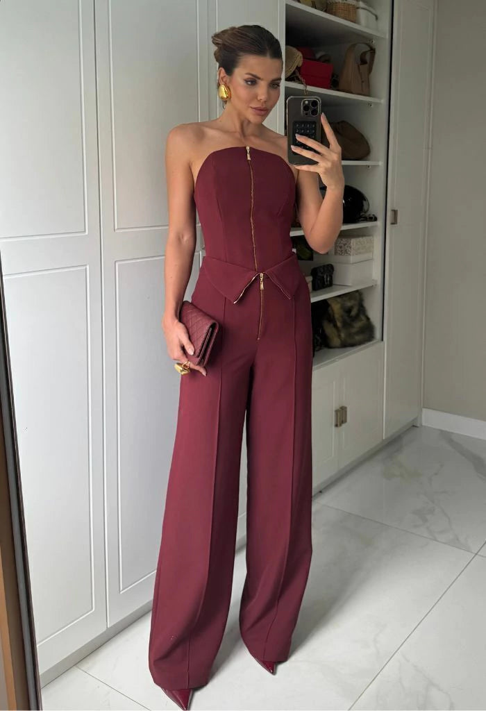 Strapless Structured Pants Set