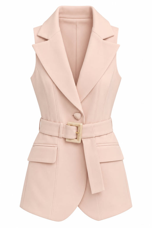Tailored Belted Vest Set
