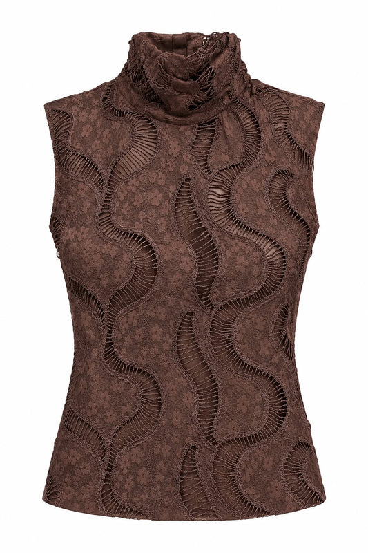 Lace High-Neck Pants Set