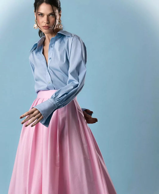 Tricoline Midi Skirt