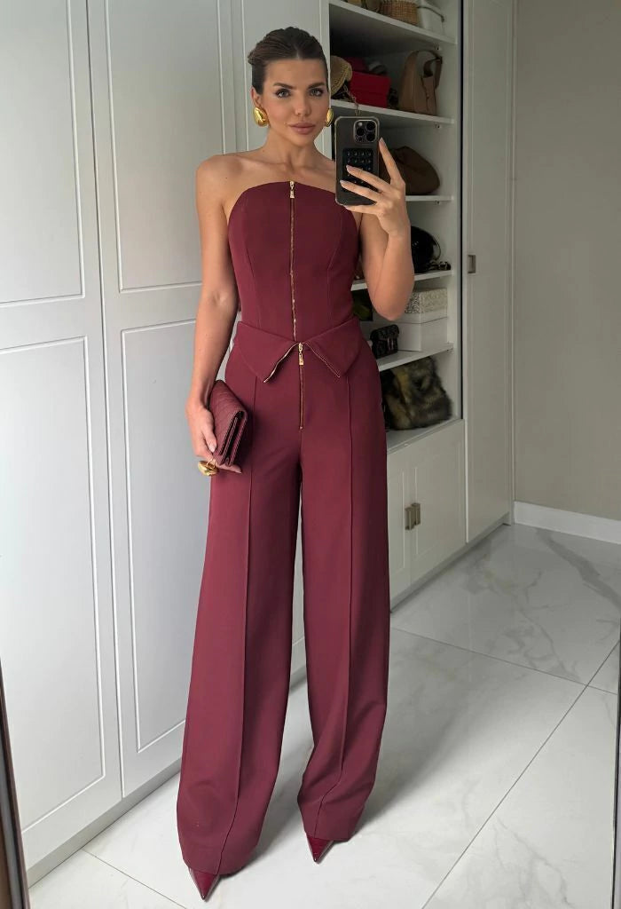 Strapless Structured Pants Set