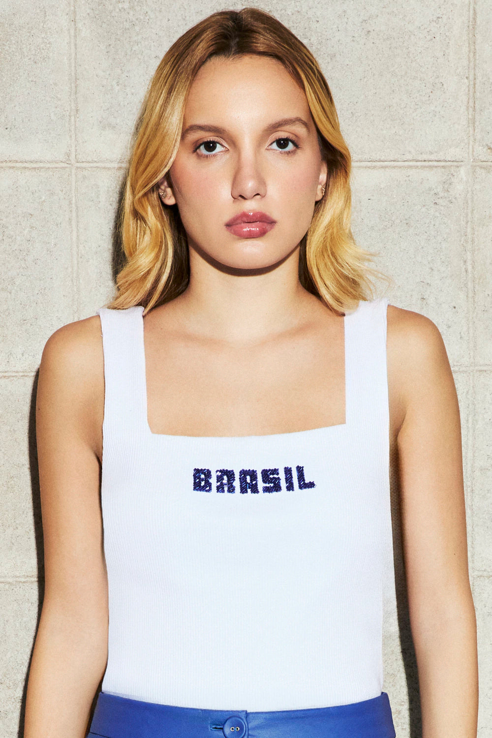Brasil Embroidery Tank Top