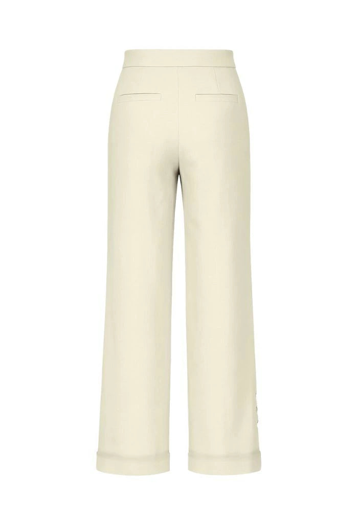 Straight-Leg Linen Tailored Pants