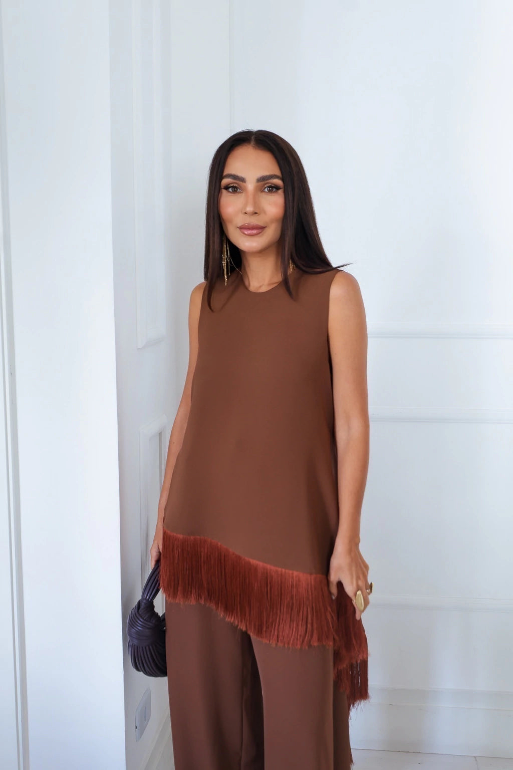 Fringe Wide-Leg Pants Set