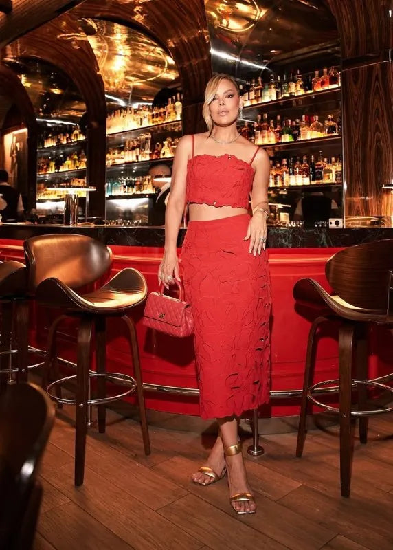 Ruby Elegance Skirt Set