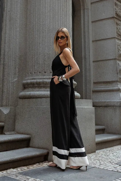 Isabele Wide Leg Jumpsuit Stripe
