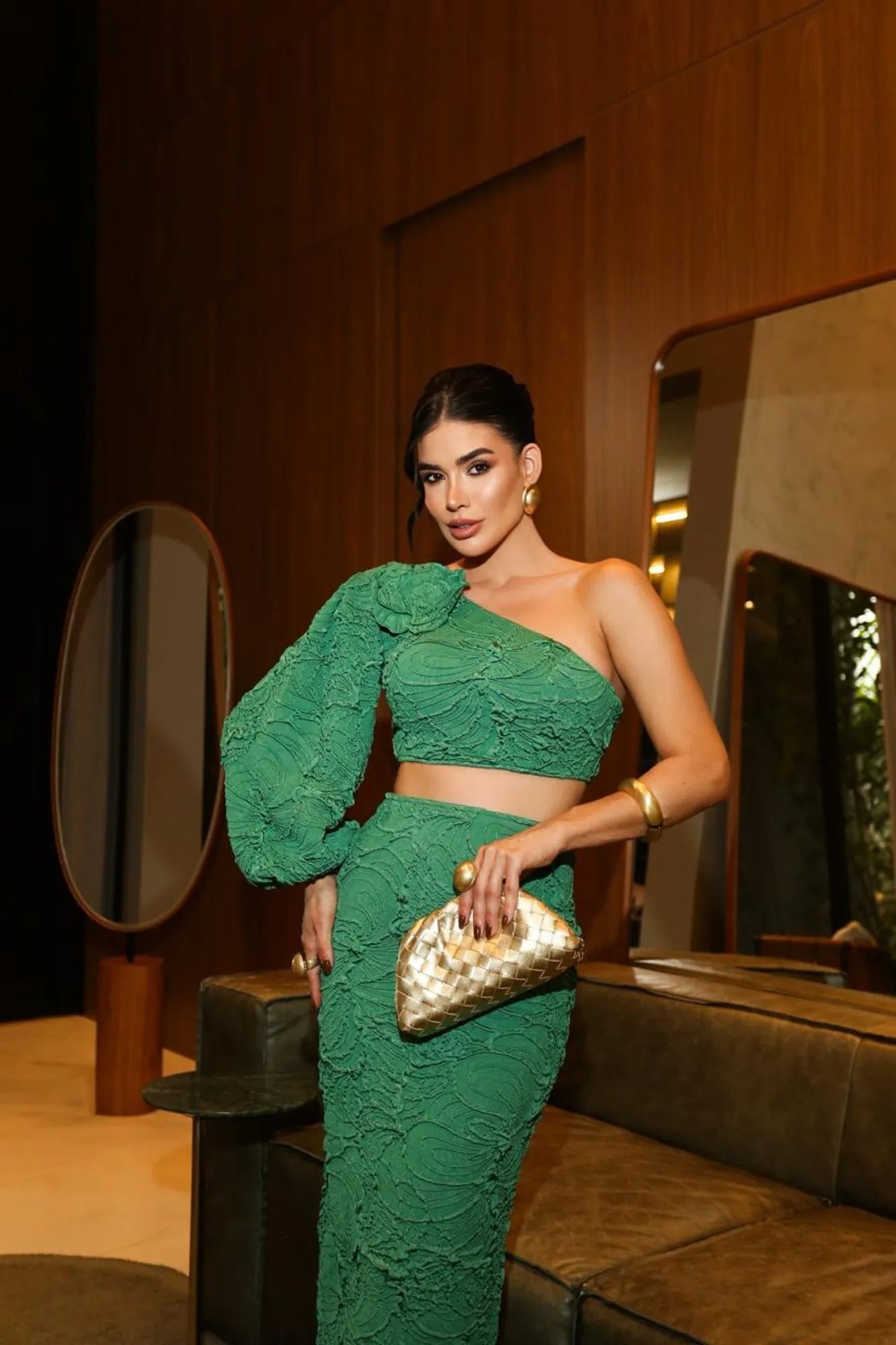 One Sleeve Skirt Set